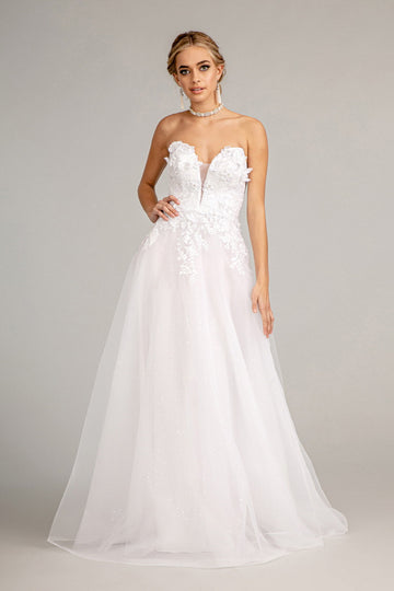 3D Floral Strapless Wedding Gown by Elizabeth K GL3010