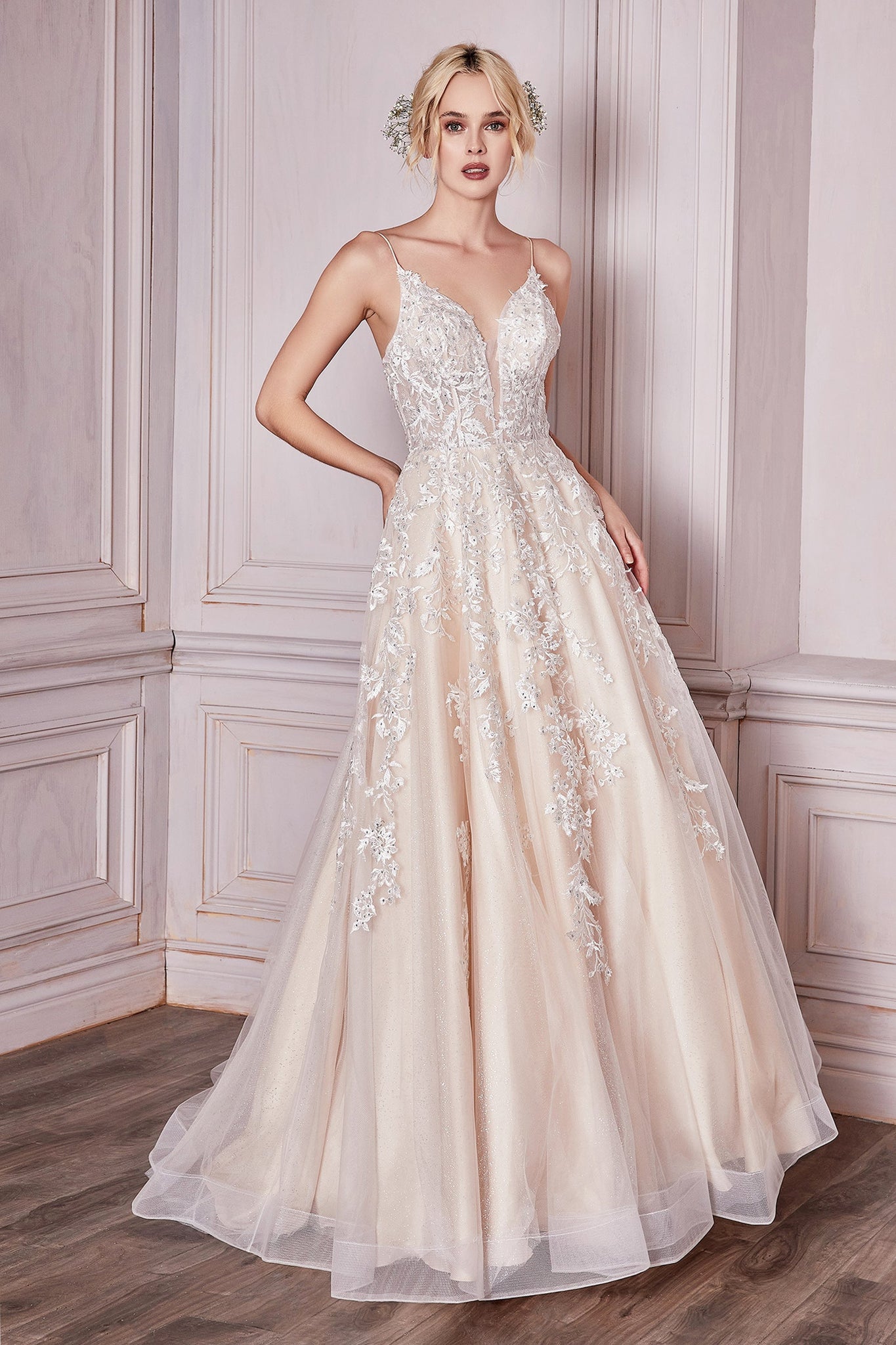 Champagne Bridal Gown by Cinderella Divine CM320