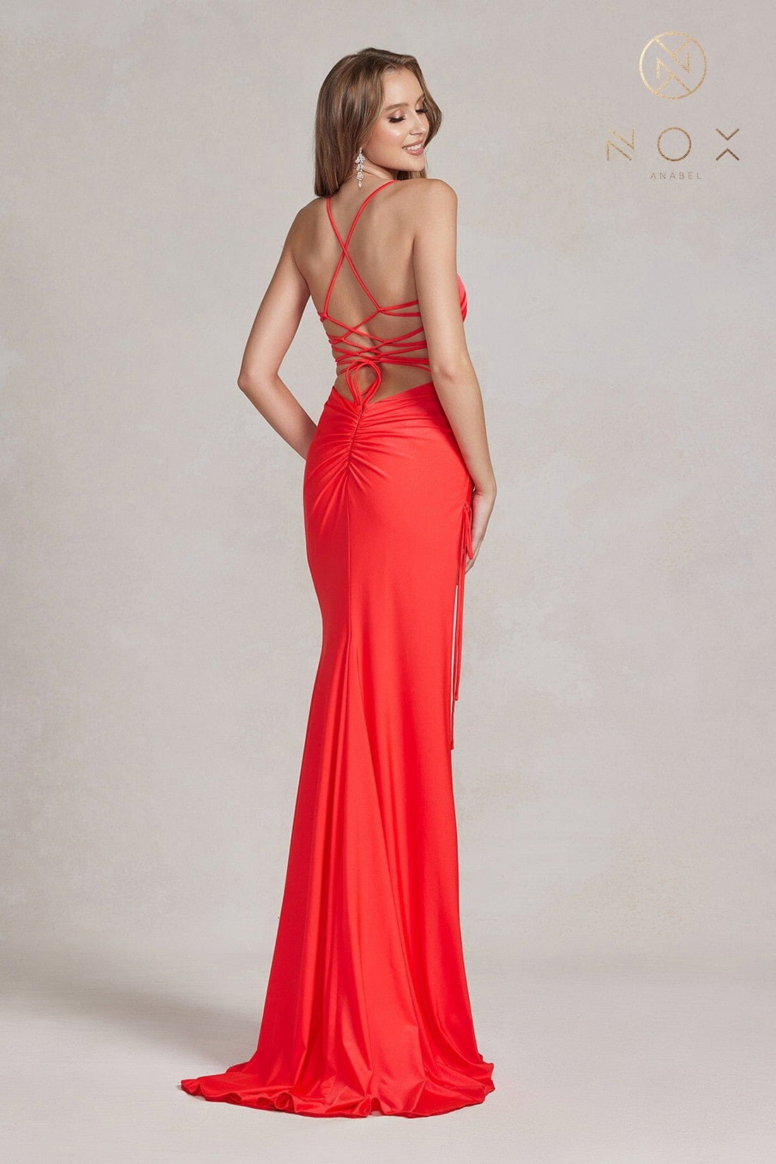 Fitted Sleeveless Slit Gown by Nox Anabel T1140