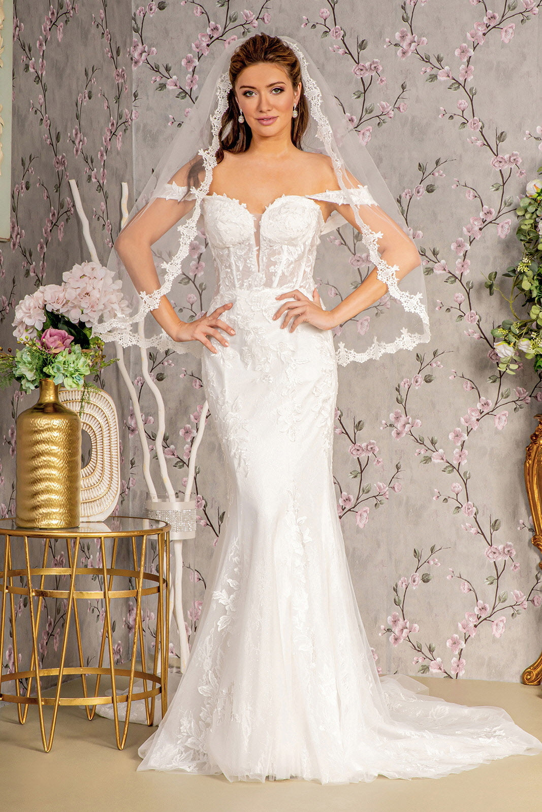 Off Shoulder Corset Bridal Mermaid Gown by GLS Gloria GL3488