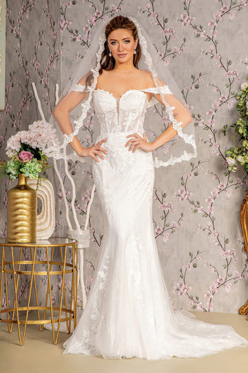 Off Shoulder Corset Bridal Mermaid Gown by GLS Gloria GL3488