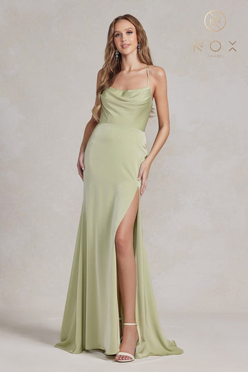 Long Sleeveless Cowl Dress by Nox Anabel E1068